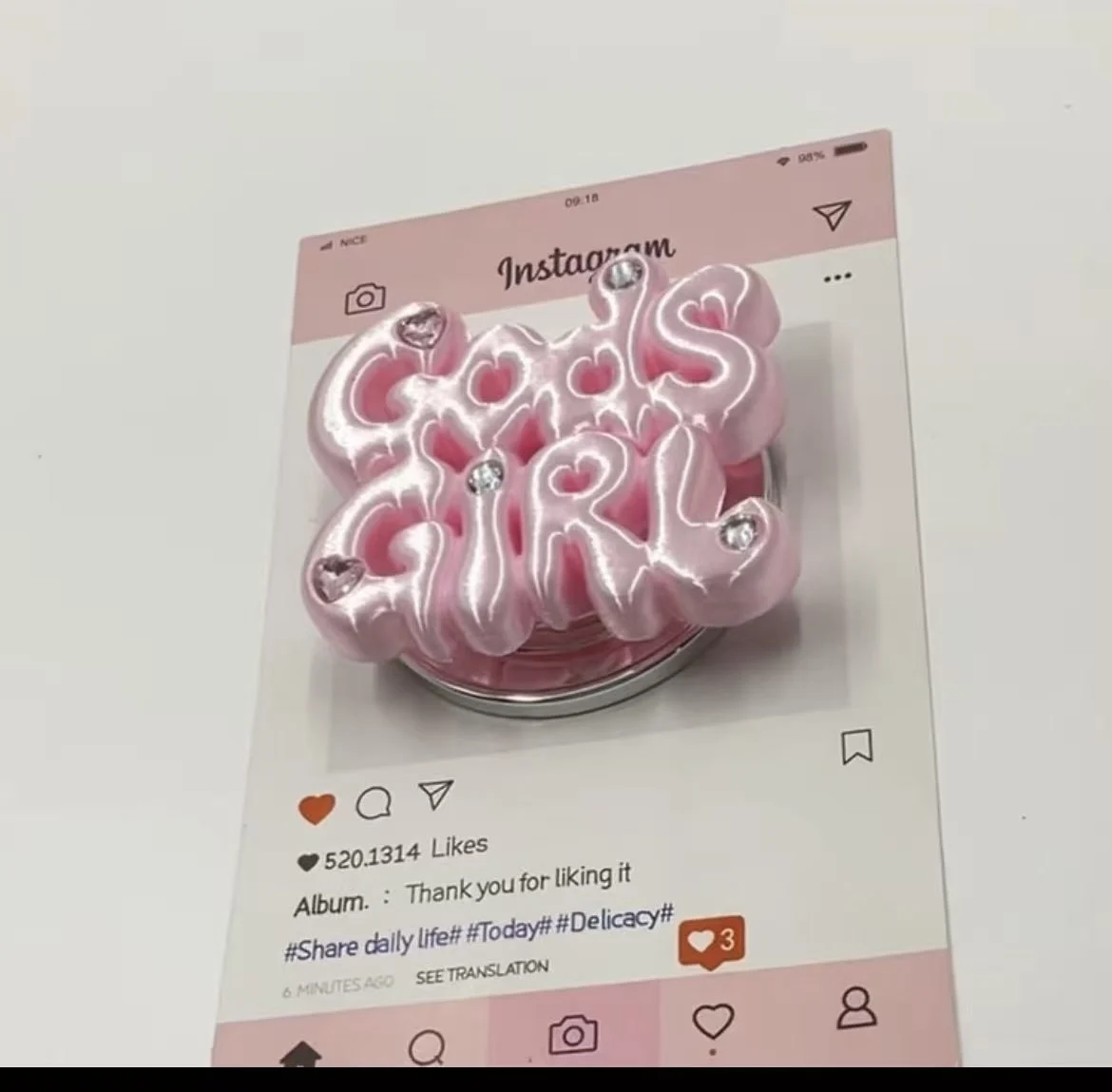 Satin Pearl Flower Magnetic Phone Grip Holder Cute Shiny Base Finger Socket Phone Stand Bracket for Girl Cell Daily Accessory - view 5
