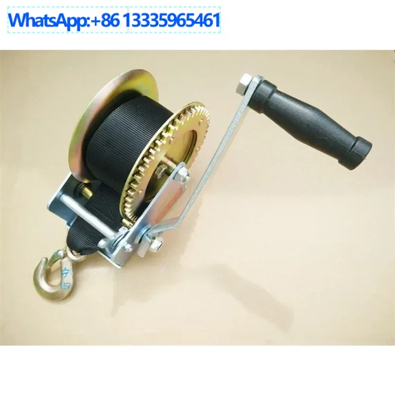 

Manual winch winch with high-strength polyester webbing 1600 lb hand crank yacht trailer accessories