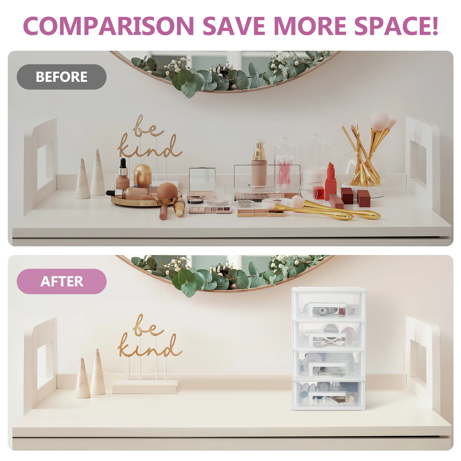 

4 Layers Storage Box Pp Plastic Transparent Makeup Organizer Desktop Holder For Brushes Mascara Eyebrow Pencil Drawer