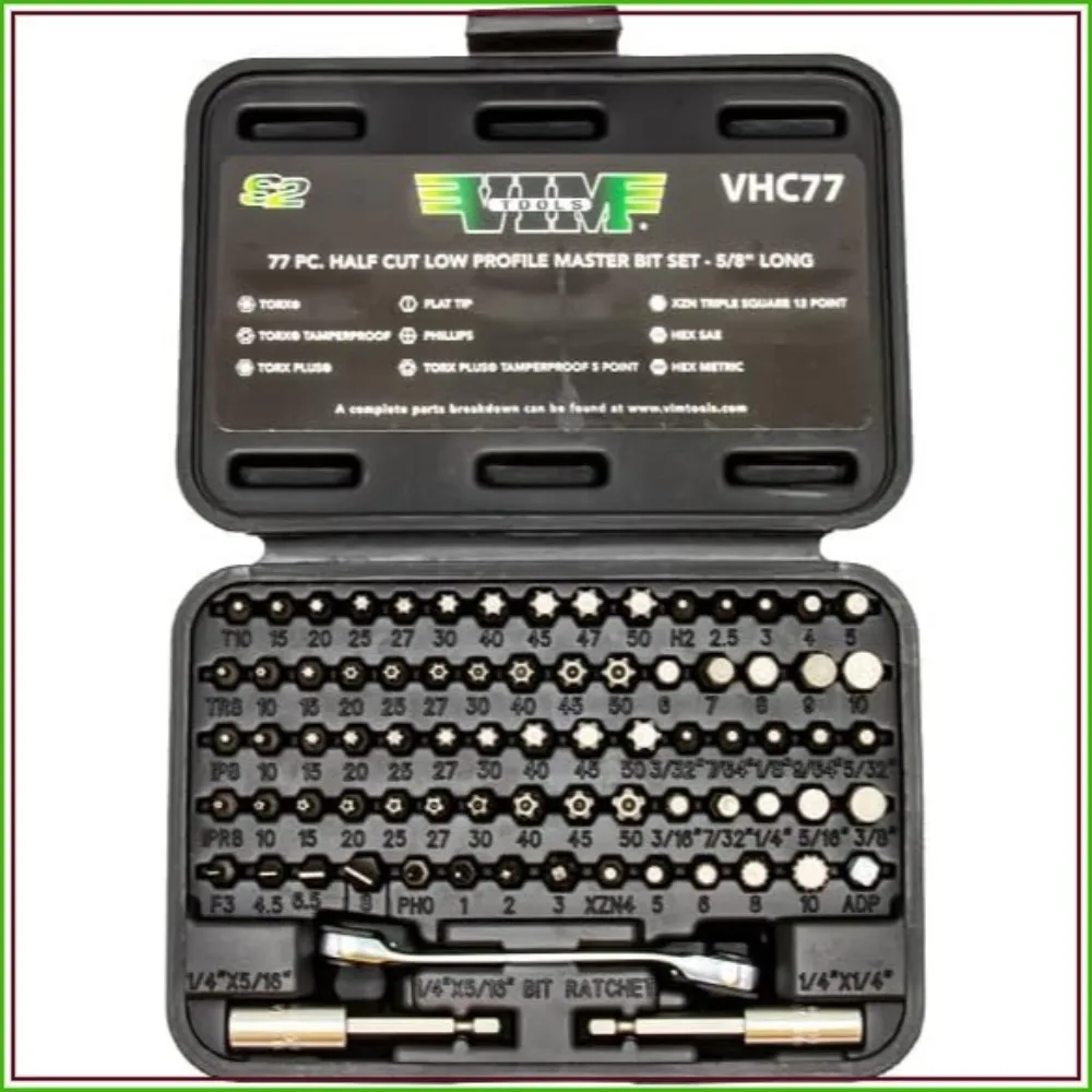 

77-Piece Half Cut Stubby Bit Set, 3.17-ukgja-985