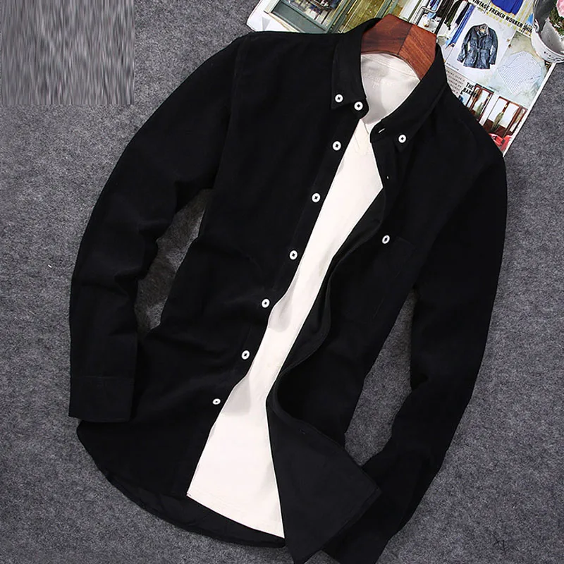 

Мужская рубашка, осенне-зимняя модная однотонная деловая рубашка, вельветовые блузки с длинным рукавом, деловая мужская одежда MY817