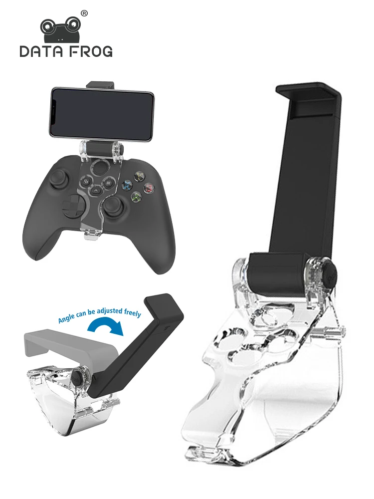 DATA FROG Phone Mount Clip For Xbox Series S/X Wireless Controller Adjustable Foldable Clamp Holder For Xbox Series S/X Gamepad