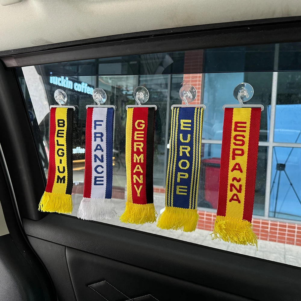 Universal Suction Cup Small Hanging Flag Italy France EUROPE Mini Scarf Decorate Car Window Interior Accessory