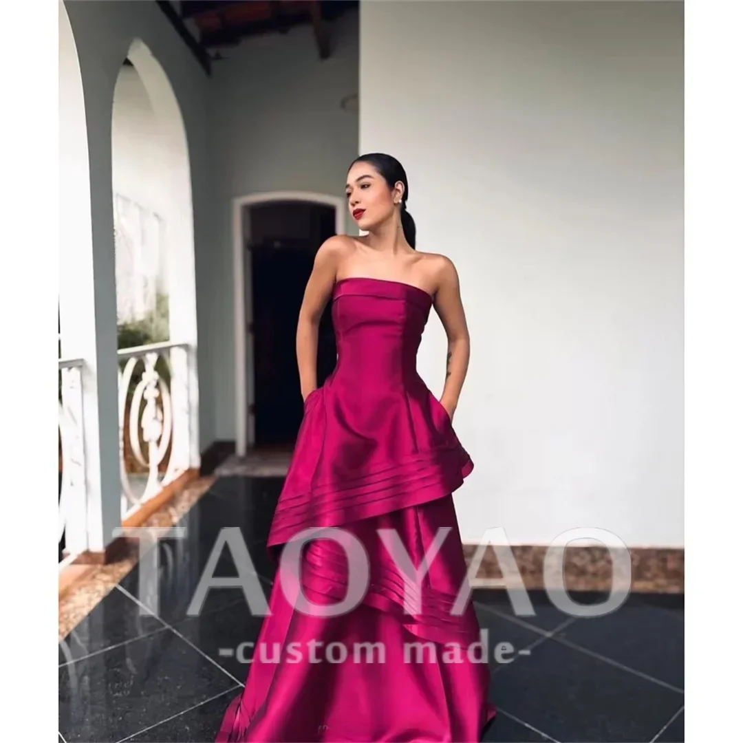 

Satin 2025 Prom Dress Sleeveless Off Shoulder A-Line Backless Evening Dresses Long Formal Gown Robe De Soirée Customized