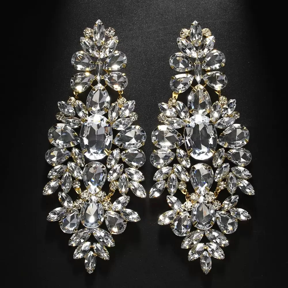 موضة بلينغ القرط الكبير بيان الزفاف قطرة القرط المتدلي للنساء 2026 مجوهرات الأزياء هدية حفلة #3