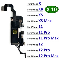 10Pcs ，Proximity Light Sensor Flex For Iphone X XR XS Max 11 12 Pro Max MIni Ear Speaker Earpiece Earphone Flex Cable