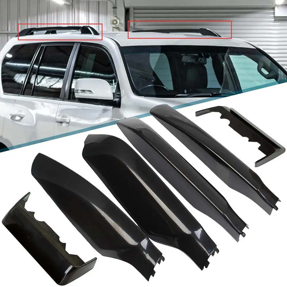 Black Roof Rack Leg Central Cover Roof Rack Bar Rail End Protection Cover Shell for Toyota Land Cruiser Prado 150 FJ150 2010-18