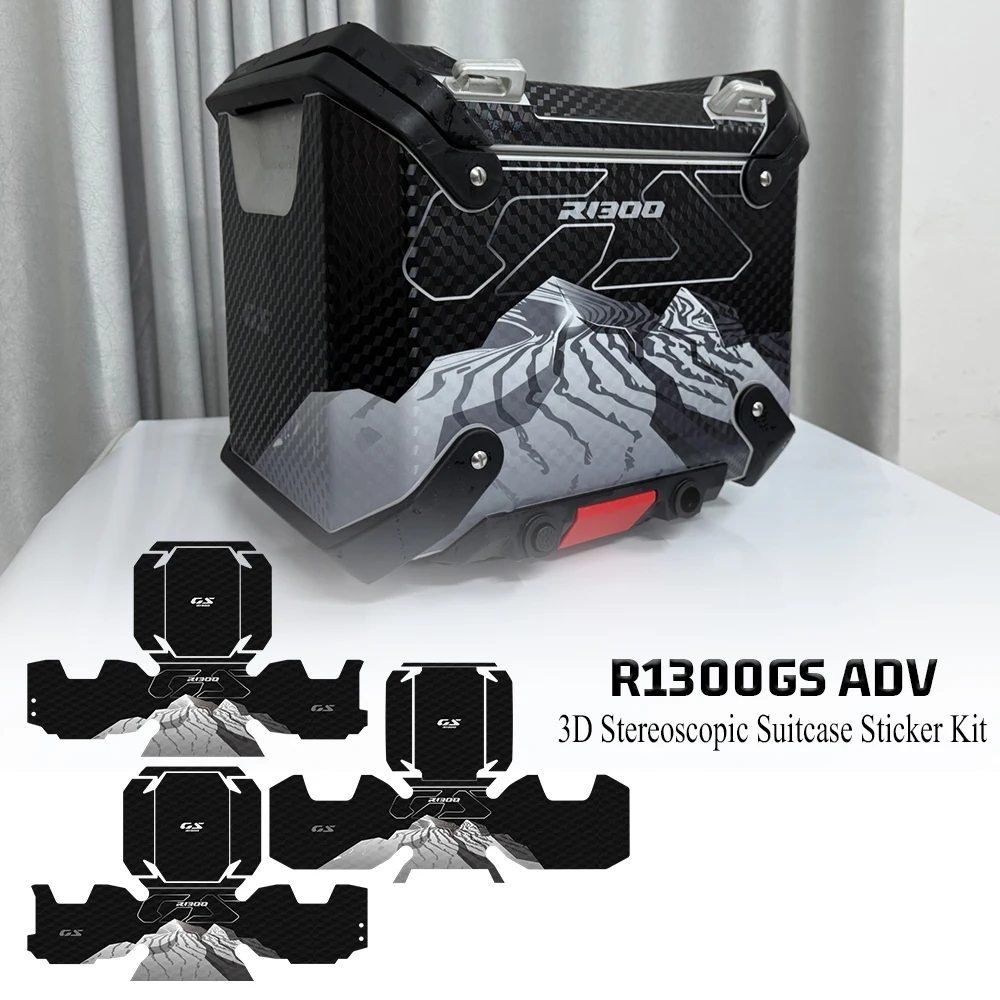 

R1300GS ADV Triple Black 3D Stereoscopic Sticker Motorcycle Suitcase Stickers Protective Decal for R1300GSA R 1300 GS Adventure