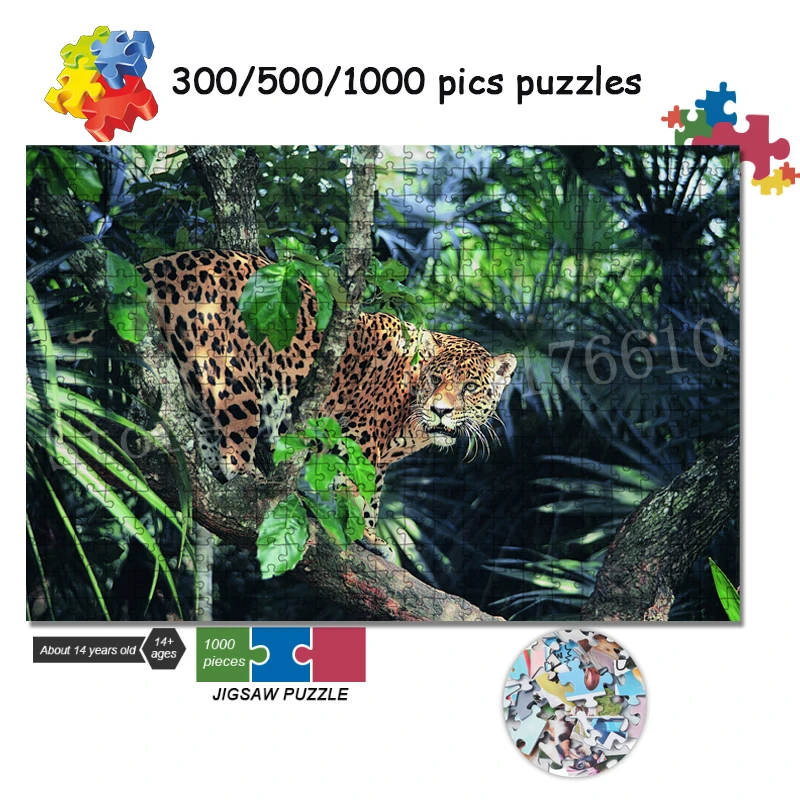 Wilde Dieren Grote Katten Legpuzzels 300/500/1000 Stuks Katachtige Zoogdieren Natuur Jaguars Puzzels voor Volwassenen Educatief Spel speelgoed