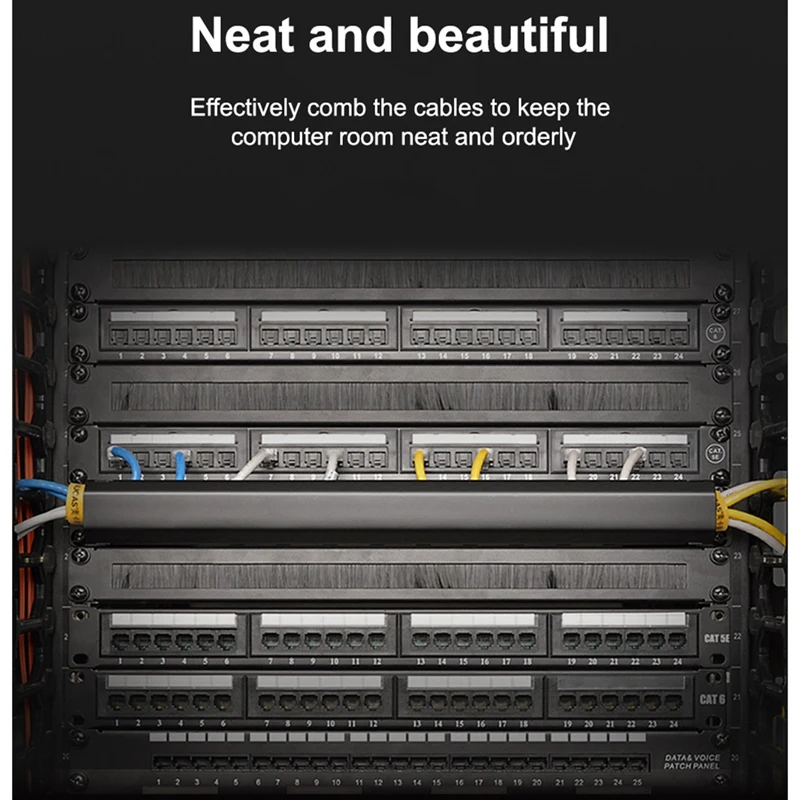 19-Inch Cabinet 12 Stalls 1U Network Rack Cable Management 12Slot Metal Network Distribution Frame Wire Organizer