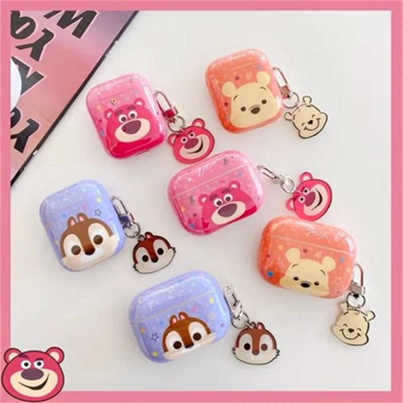 Disney Chip Lotso And Winnie the Pooh for Apple AirPods 1 2 3rd Pro 2 Earphone Case Hearphone Accessories Airpods Protect Cover