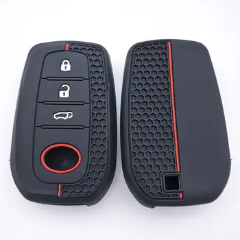 Silikonový pouzdro na klíče od auta s řetízkem pro Toyota Corolla Hatchback Cross Yaris Cross Prius Hilux Land Cruiser LC200 LC250 LC300 10 nejlepší prodej Kryt klíče od Toyoty Prius - №3