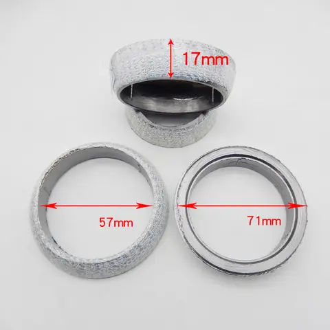 1 पीस 35 मिमी -75 मिमी व्यास कार मफलर एग्जॉस्ट पाइप गैस्केट सील रिंग एग्जॉस्ट टेल पाइप फ्लैंज डोनट गैस्केट मफलर सील रिंग 10 best sales निकास गैसकेट - №5