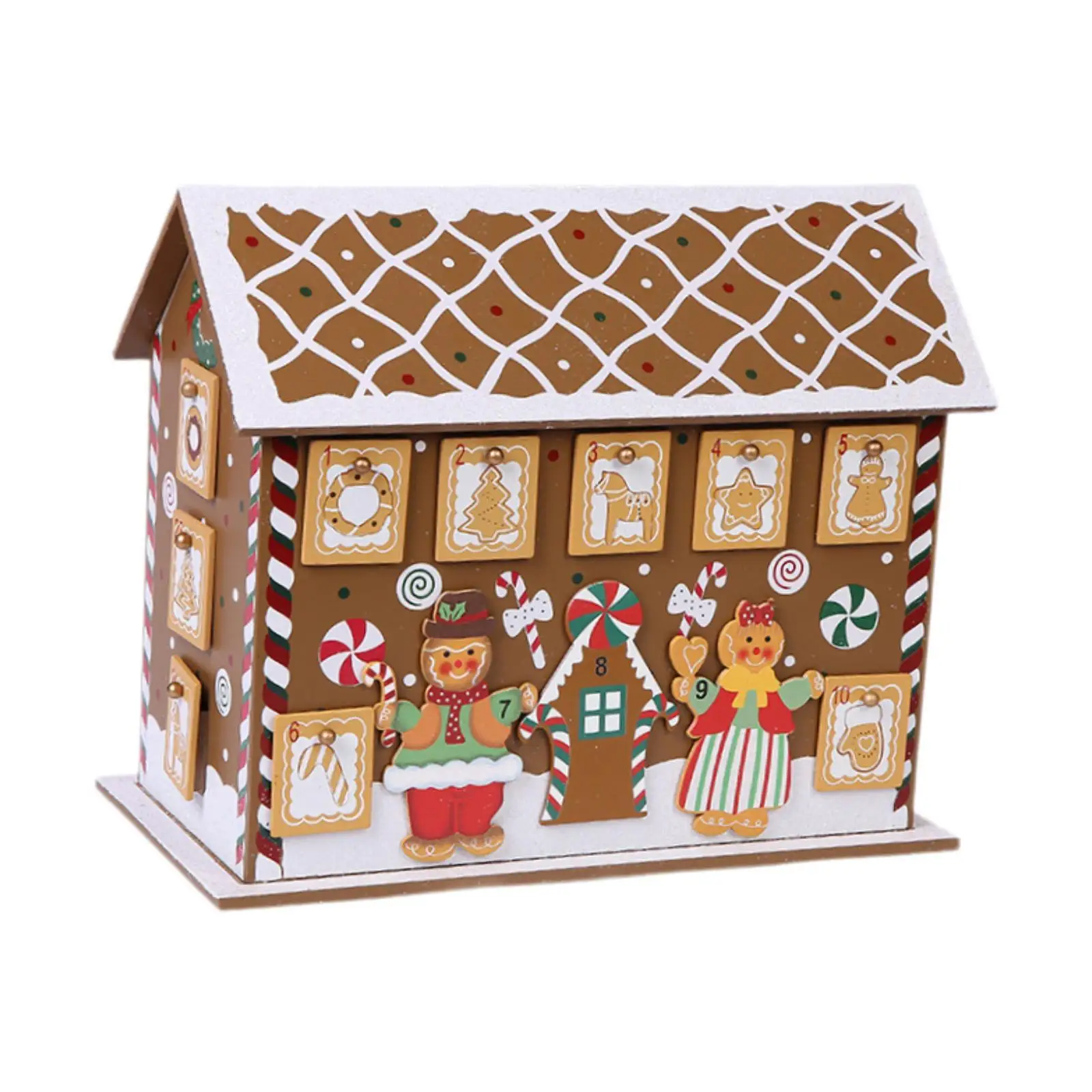 

Gingerbread House Advent Calendar 2024 Nativity DIY Ornament Christmas Decoration for Desktop Shop Window Bookshelf Office Party