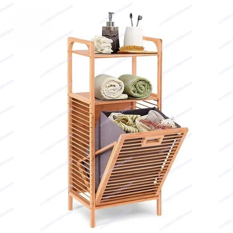 

Диагональная корзина для белья из натурального бамбука. Независимая стойка для хранения белья.