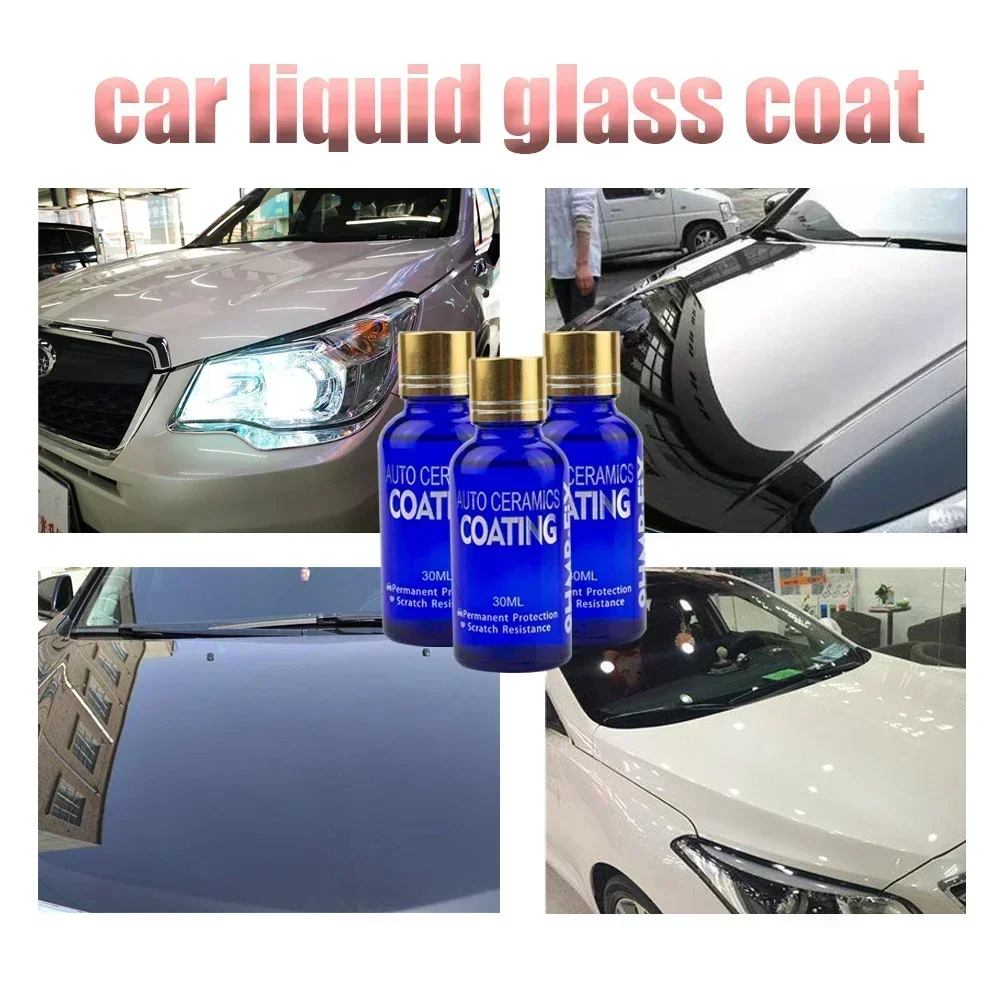 3PCS 9H Car Liquid Ceramic Coat Super Hydrophobic Glass Coating Set Polysiloxane and Nano materials Ceramics For Cars