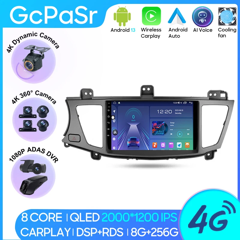 

Car Radio Carplay For Kia Cadenza K7 2011 - 2012 Navigation GPS Android Auto Screen Video Stereo Bluetooth No 2din Dvd 5G Wifi