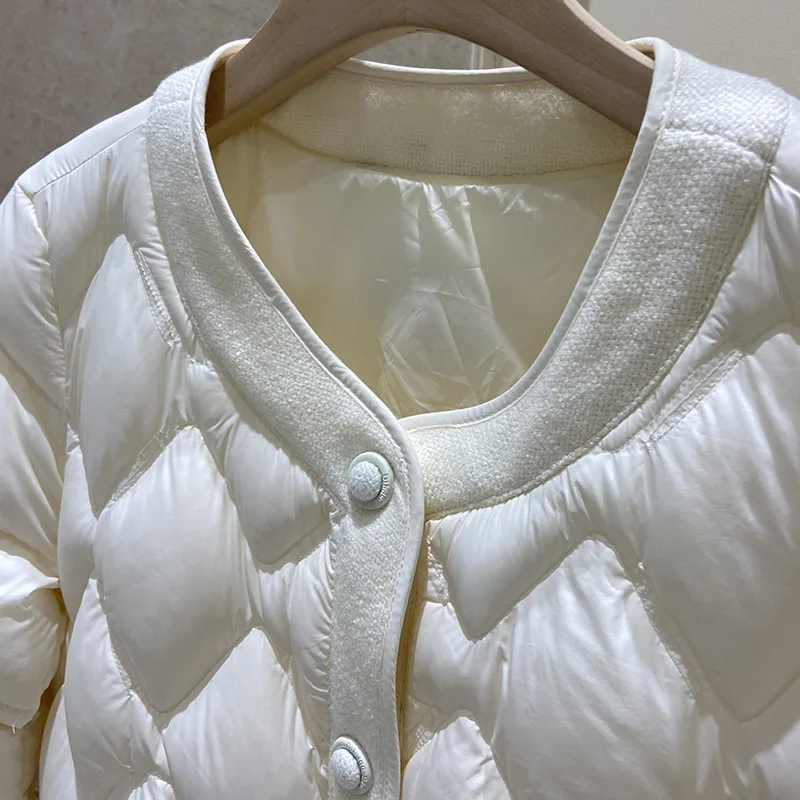 Doudoune légère à col rond pour femme, nouvelle collection automne et hiver, édition coréenne