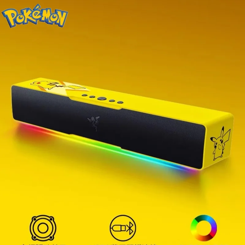 

Razer Pokemon Pikachu Bluetooth Speaker Rgb Light Effect Desktop Computer Audio With Heavy Bass Stereo Usb For Pc Phone Gifts