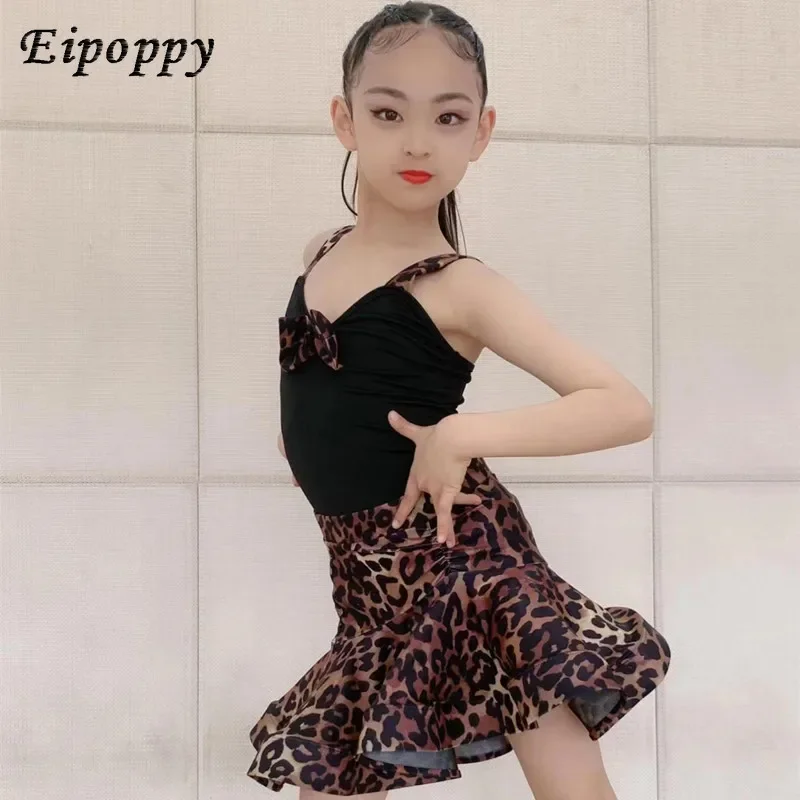 

Children's Latin Dance Clothing Girls' Practice Clothes Two-Piece Suit Summer Sling