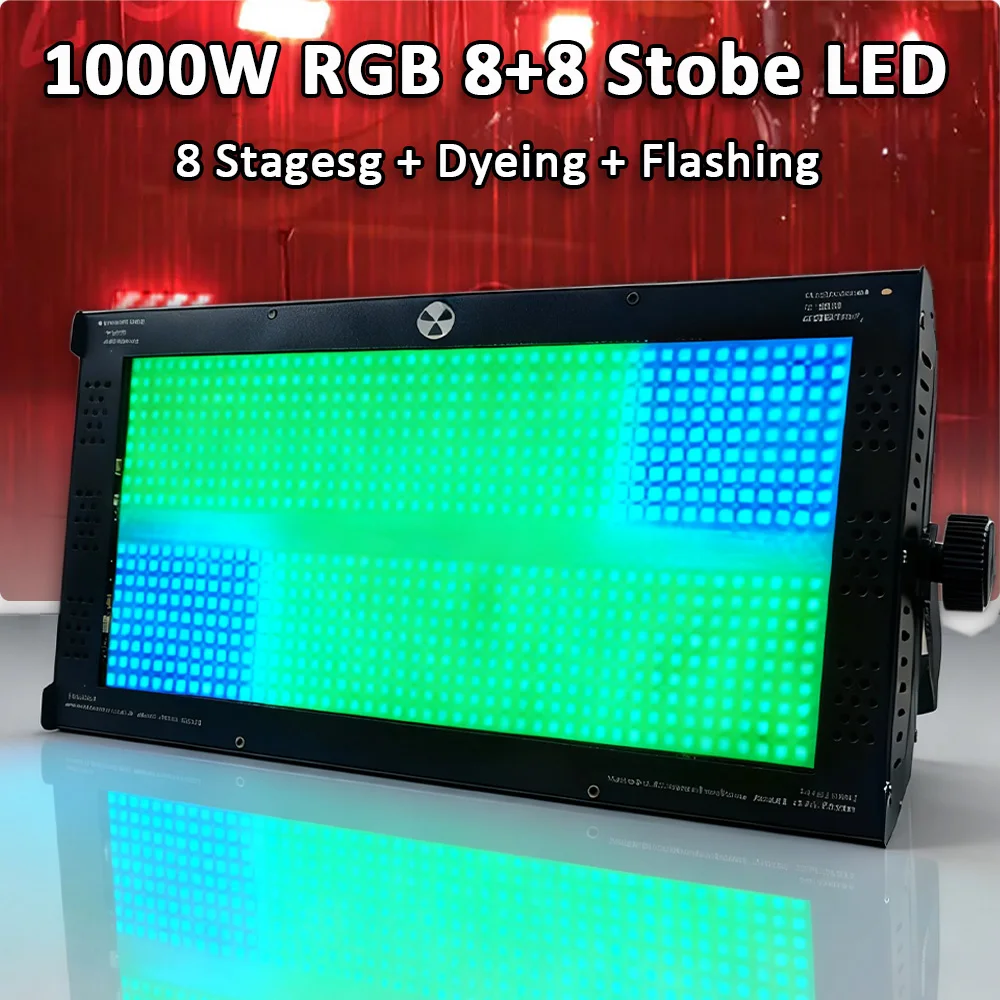 

Martin Atomic DJ 864Pcs 5050 RGB LED 96Pcs White LEDs 8+8 Areas 1000W Strobe Light Stage Party Horse Running Wash Effect light