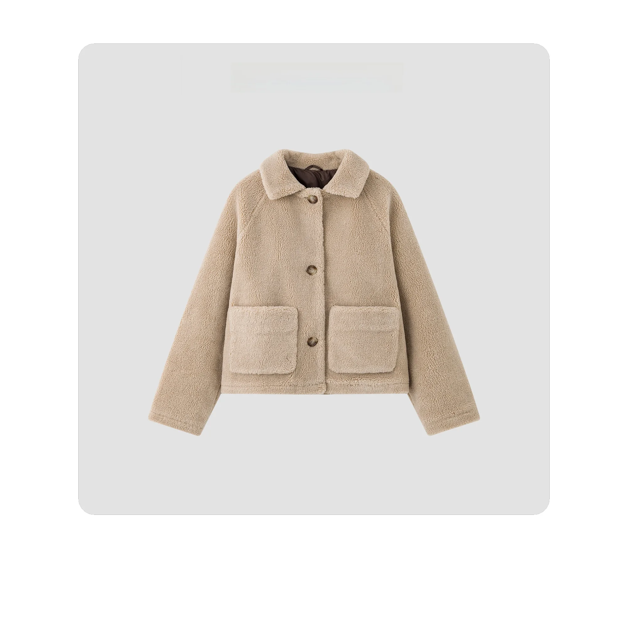 

Hua Ji Yan Teddy Bear Wool Blend oulder Drop ort Coat Collar Button Ladies' Stand Fit ort Outerwear Autumn 2025