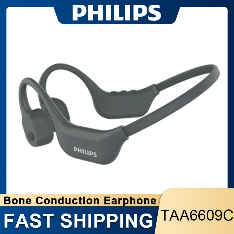 Philips TAA6609C Bone Conduction Headphones IP66 Waterproof Wireless Bluetooth 5.4 Earphones HiFi Stereo Outdoor Sports Headset
