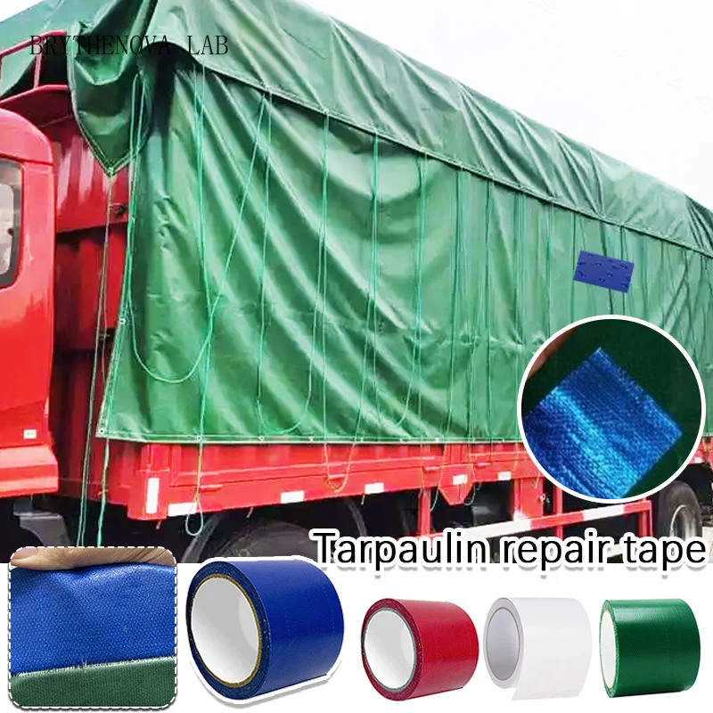 2/5/10M High Stick Tarpaulin Tape Strong Tape Waterproof Rip Patch Stop Tent Repair Canopies Cloth Repairing Tarpaulin