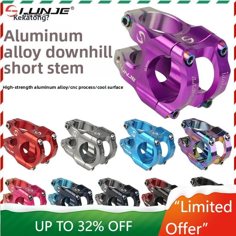 

LUNJE Mountain Bike Stem Downhill Hollow Short CNC Aluminum Climbing Handlebar Stem for MTB Bicycles