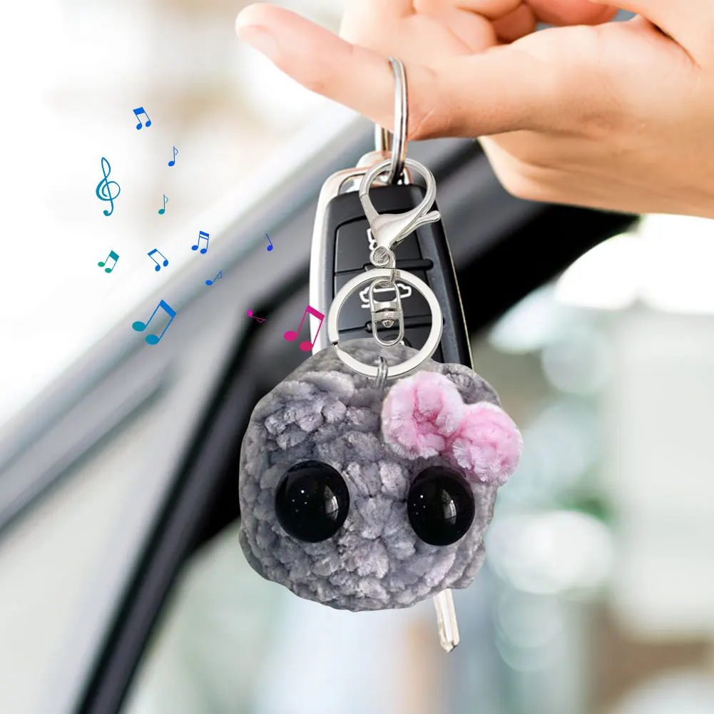 5/4/3/2/1pcs Sad Hamster Keychain Meme Sound Music Animal Plush Toy Crochet Plush Sad Hamster Key Rings Pendant for Kids Gift