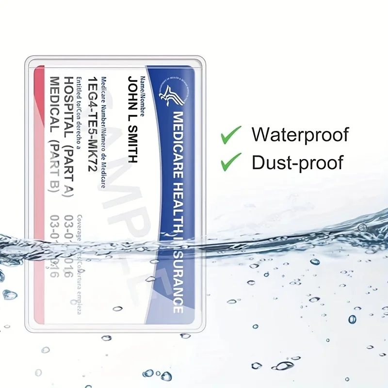 10 pieces of transparent PVC card protective cover - waterproof and durable, credit card and ID card cover