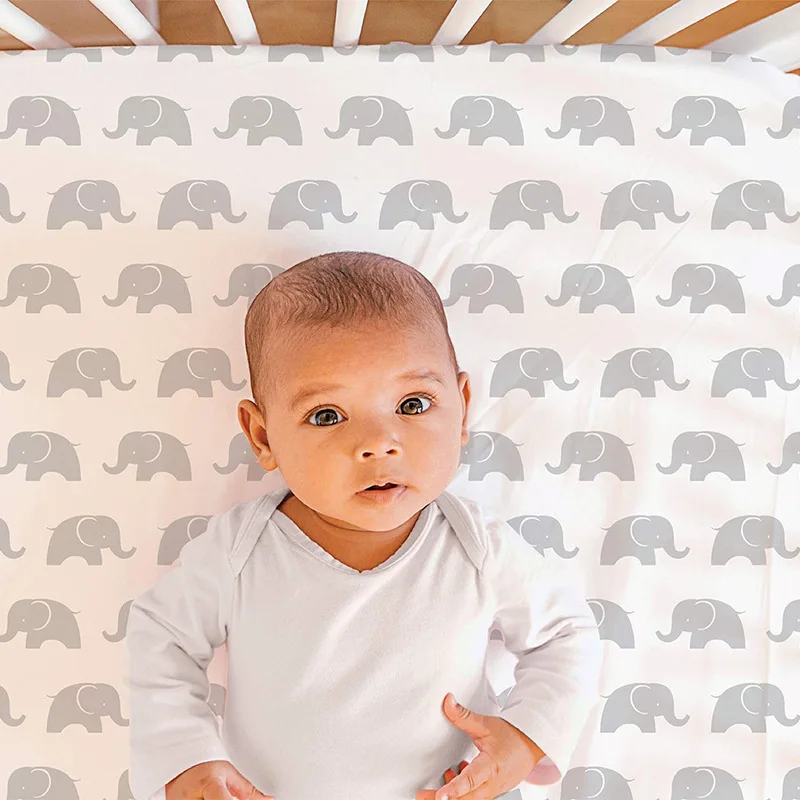 Babybedje Set Beddengoed Wieg Bumper Laken Cartoon Schattige Olifant Dekbed Baby Beddengoed Sets