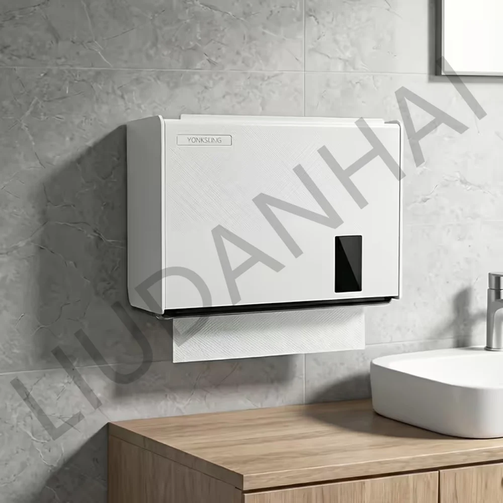 No-Drill Wall Mounted Hand Towel Dispenser, 22Cm (8.66In) Wide Outlet, 200 Sheets Capacity, Upgraded Thickened Anti-Yellowing,