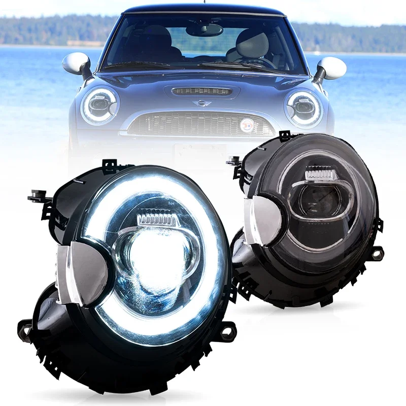 LED Head Lights For R56 R57 R58 R59 Animation DRL Headlights 2007-2013 For BMW Mini Cooper Head Lamp