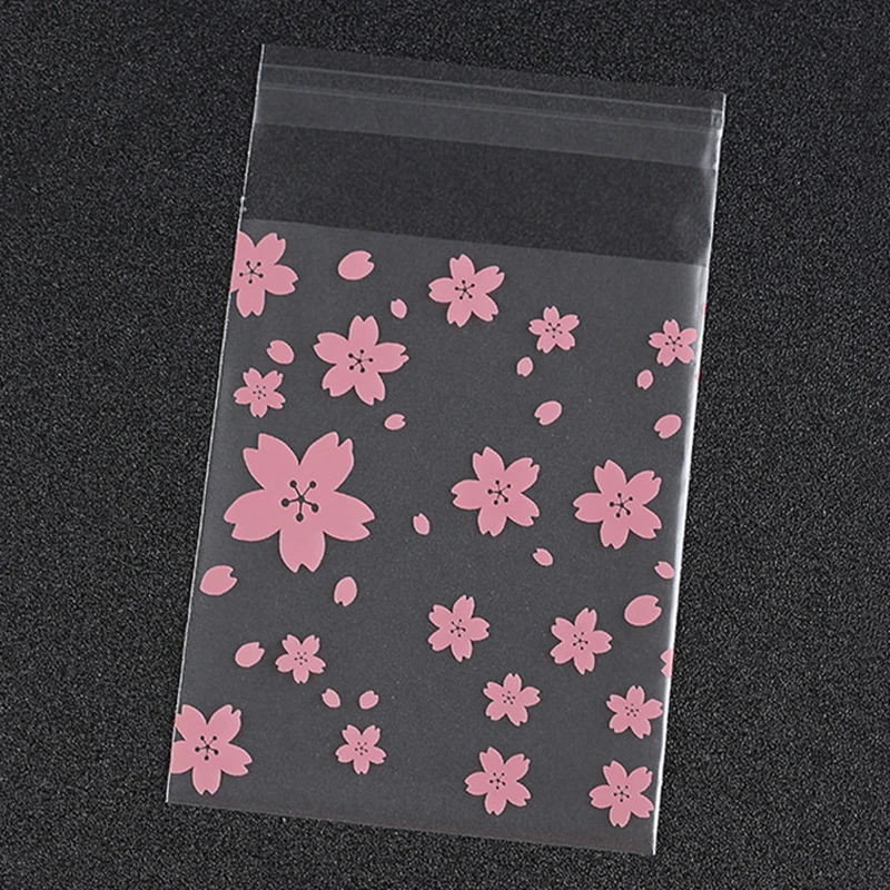 

100pcs Flower Dot Transparent Packaging Bags Self Sealing Small Ziplock Reclosable Candy Cookie Storage DIY Jewelry Gift Bags