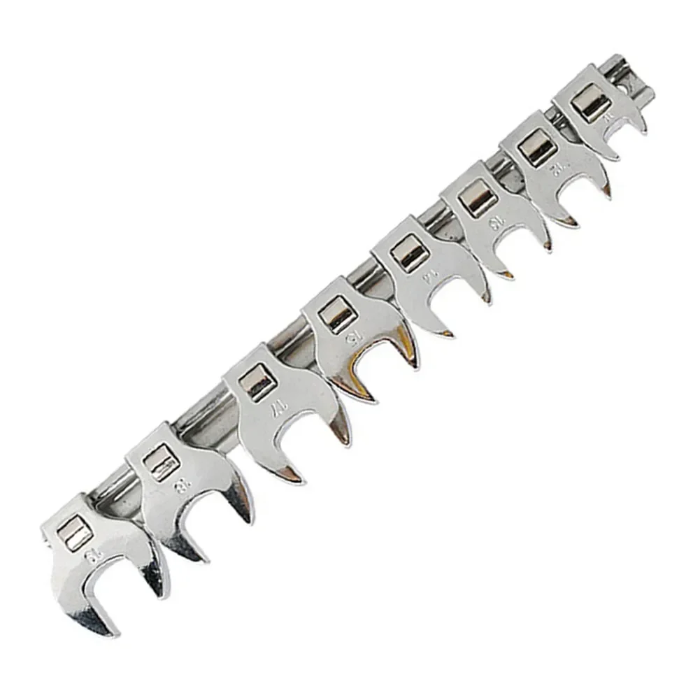 8Pcs 3/8Inch Drive Crowfoot Wrench Set 10-22mm Metric/S A E Imperial Crow Foot Keys Set And 45 Teeth Ratchet Spanner Multi Tools