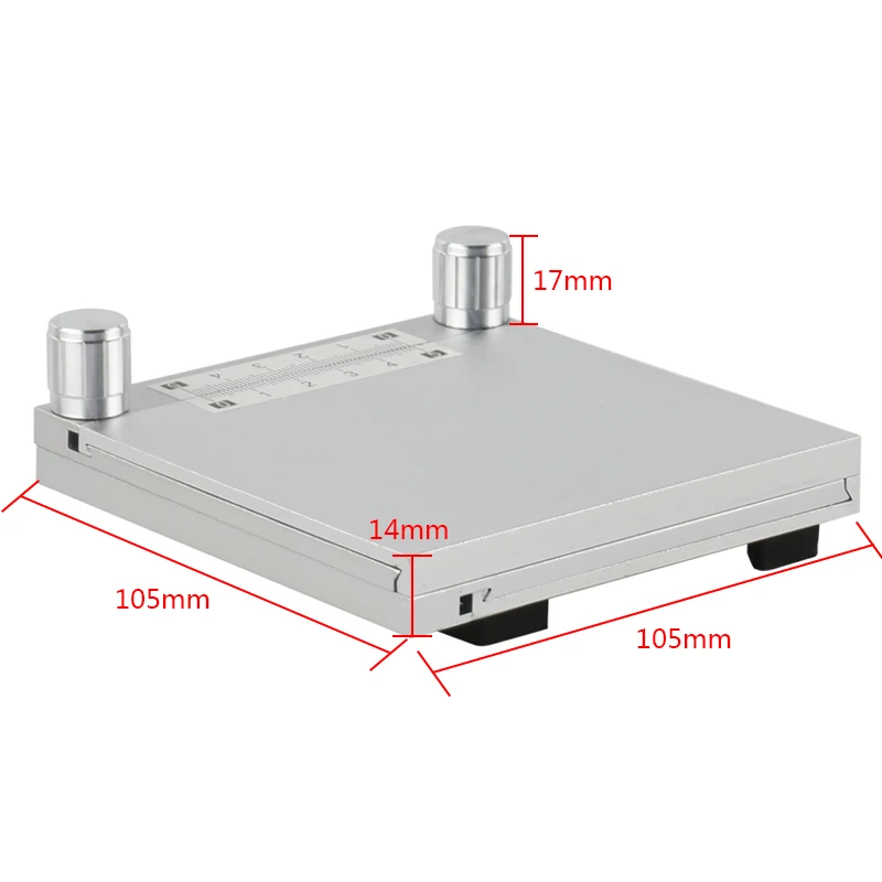 Aluminum Alloy MINI Square  X Y Z Microscopy Stage Movement 10mm Table Stand Up Down Moveable For Stereo Microscope Camera