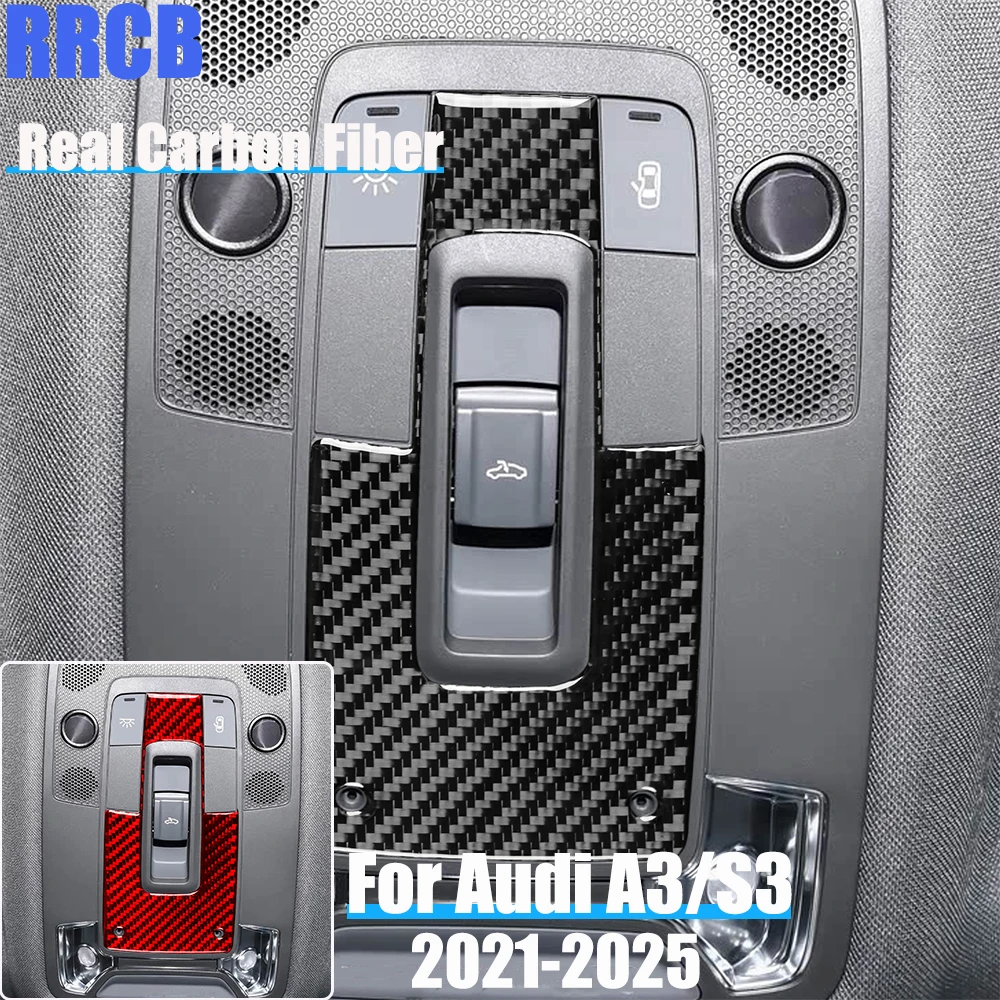 

Автомобильные аксессуары из настоящего углеродного волокна, кнопки лампы для чтения, мягкая наклейка на чехол для Audi A3 S3 8Y 2021 2022 2023 2024 2025