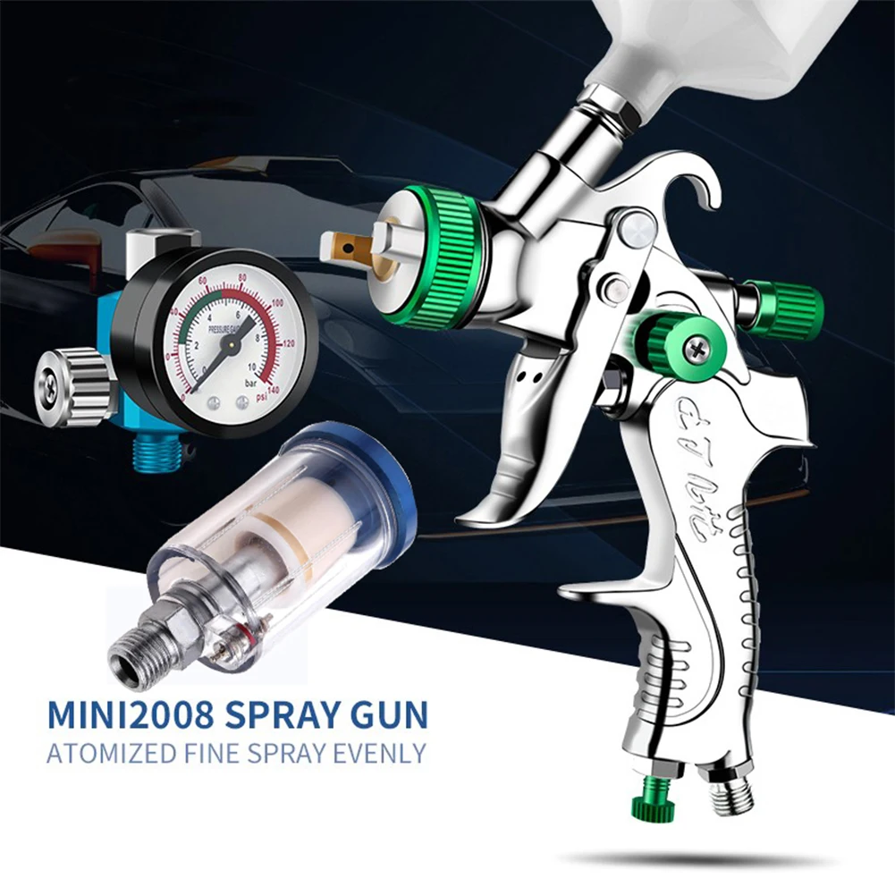 Portable Car Paint Spray Gun 0.8/1.0mm Nozzle Home Car Paint Spray Gun Tools 125ml Professional HVLP Spray Gun for Car Painting