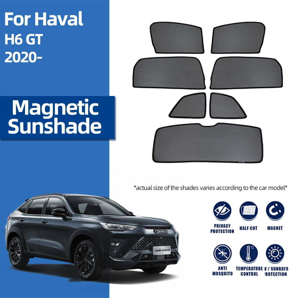 

For GWM Haval H6S H6 GT 2021 2022 2023 2024 Magnetic Car Sunshade Front Windshield Curtain Rear Side Baby Window Sun Shade Visor