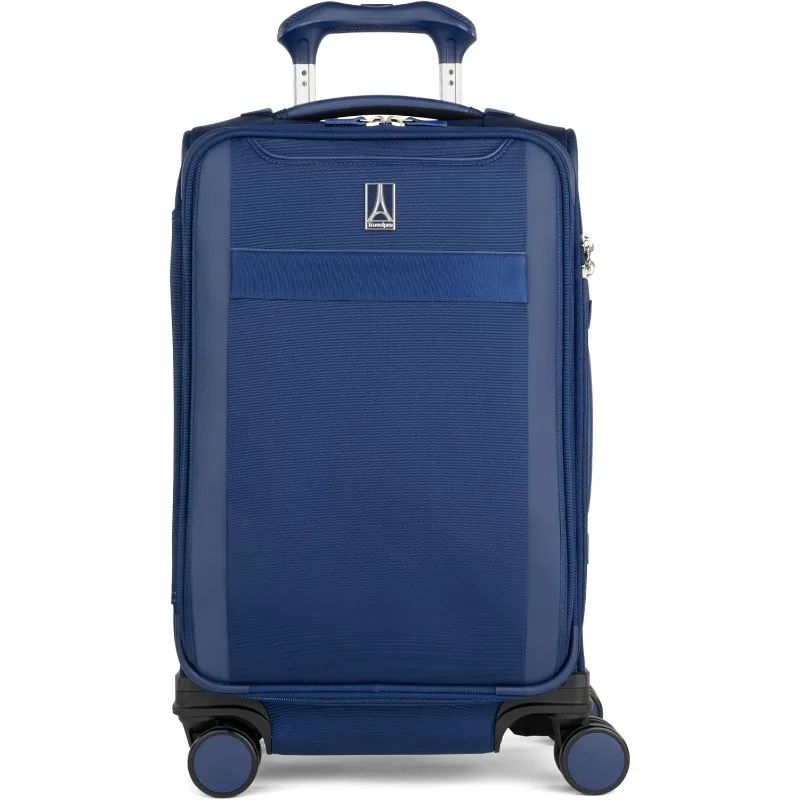 Lightweight Softside Expandable Carry on Luggage, 8 Spinner Suitcase, TSA Lock, Men and Women, Carry On 21-Inch, Estate Blue