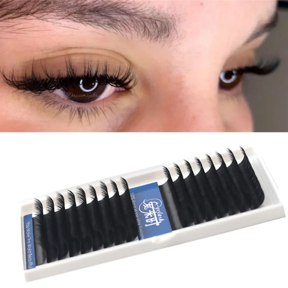 

16 Lines Individual Eyelash Extension Faux Eye Lashes,3D Silk Mink False Eyelashes 100% Handmade BCD All Size Cilias Makeup Tool