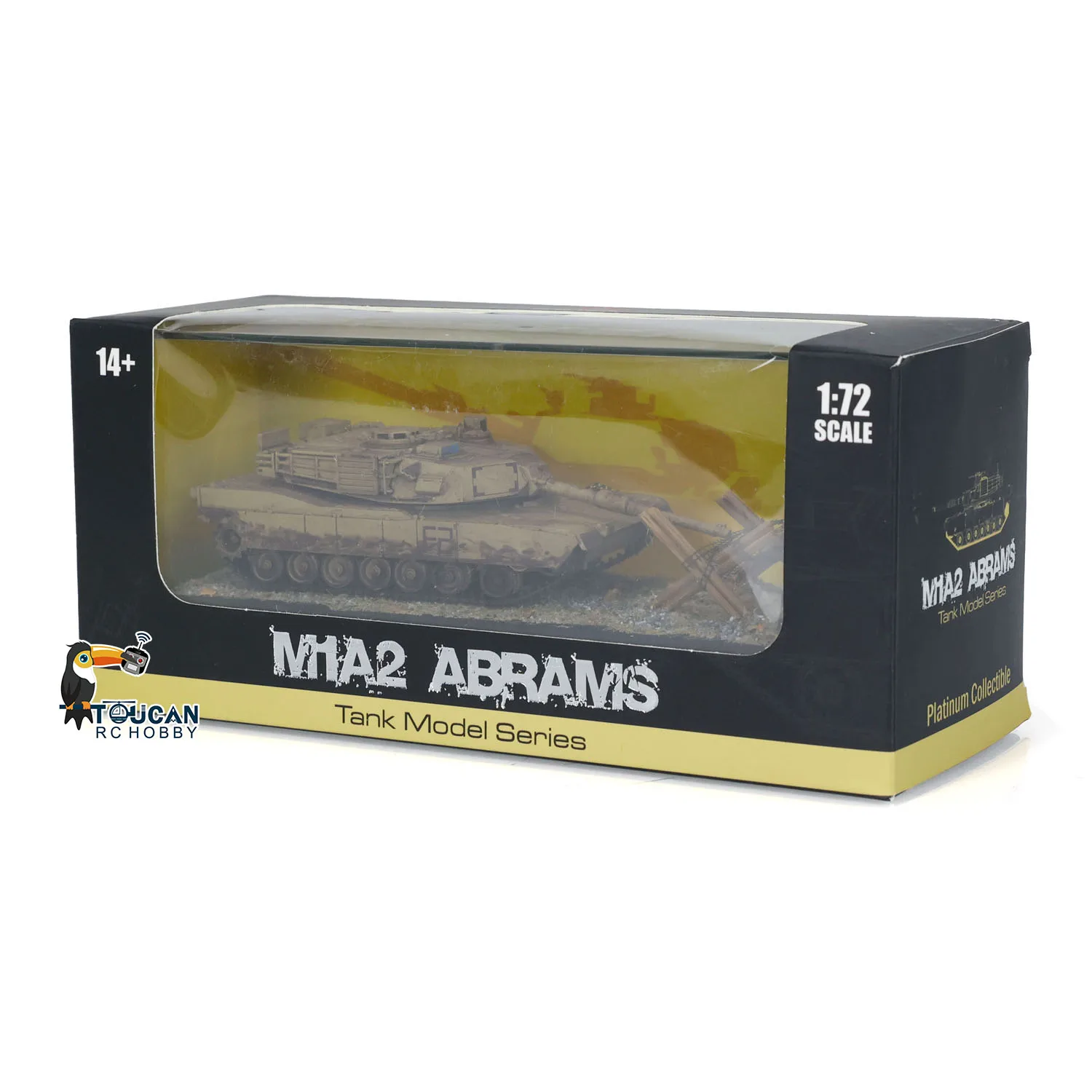 Henglong US Abrams M1A2 3918 Static Plastic Tank 1/72 Scale Model Without Radio System Electronics Mini Toys Boys Gifts TH24304