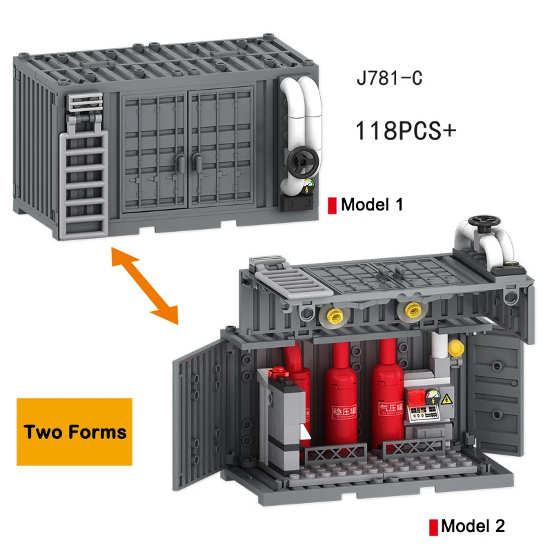 WW2 Militare MOC Guerra 2 Contenitore Attrezzature da campo Magazzino Scena SWAT Cannone Base Modello Building Blocks Mattoni Giocattoli per bambini Regalo
