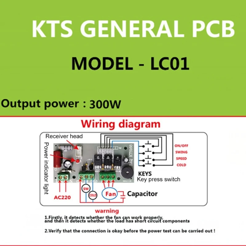 Electric Fan Circuit Control Universal Board Remote Control Board Air Conditioning Fan Control Panel Replacement