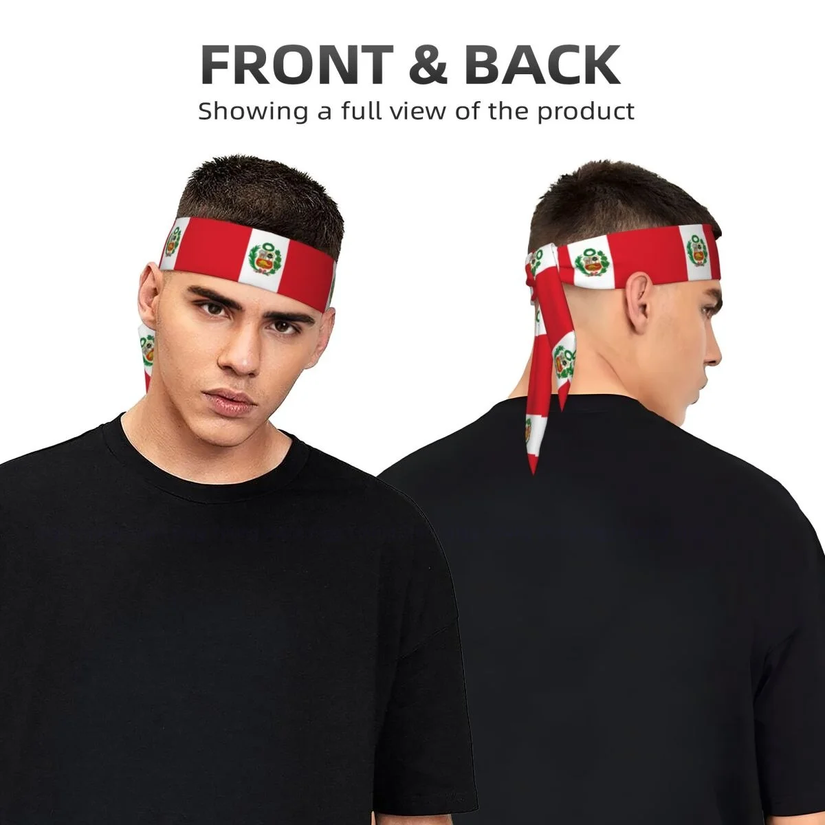 

Flag Of Peru State Alternative Version Sweatband Bandanas Hairband Head Tie Sports Headband Hair Accessories