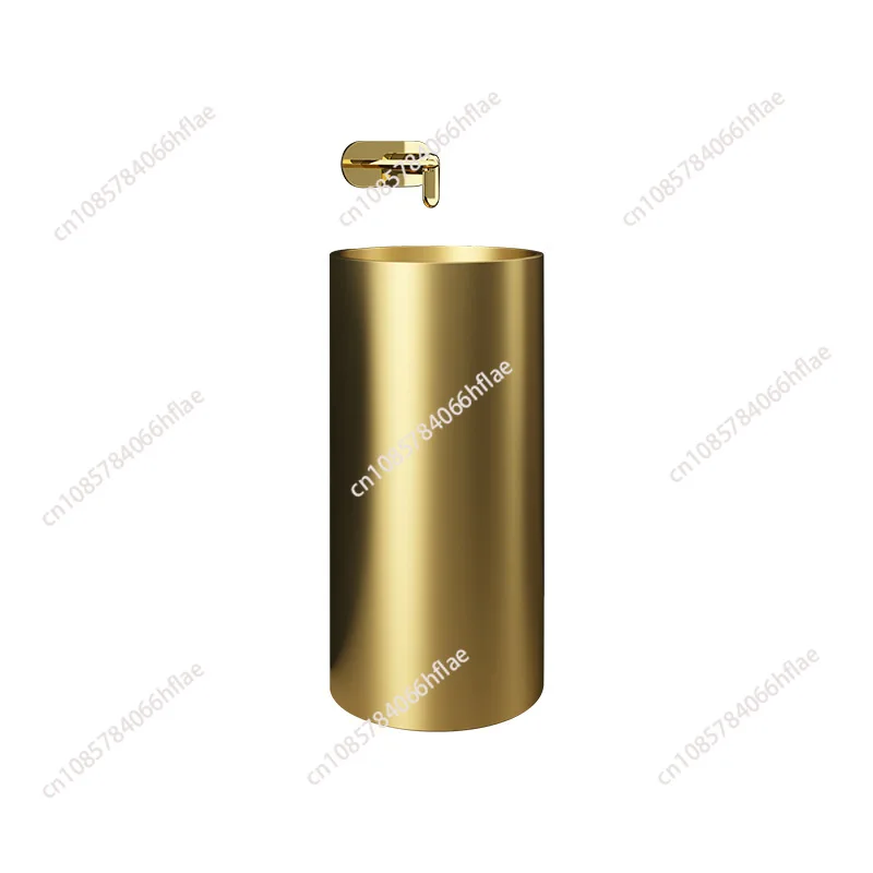 

New Column Washbasin Golden Affordable Luxury Style Integrated Wash Basin ZG-8702