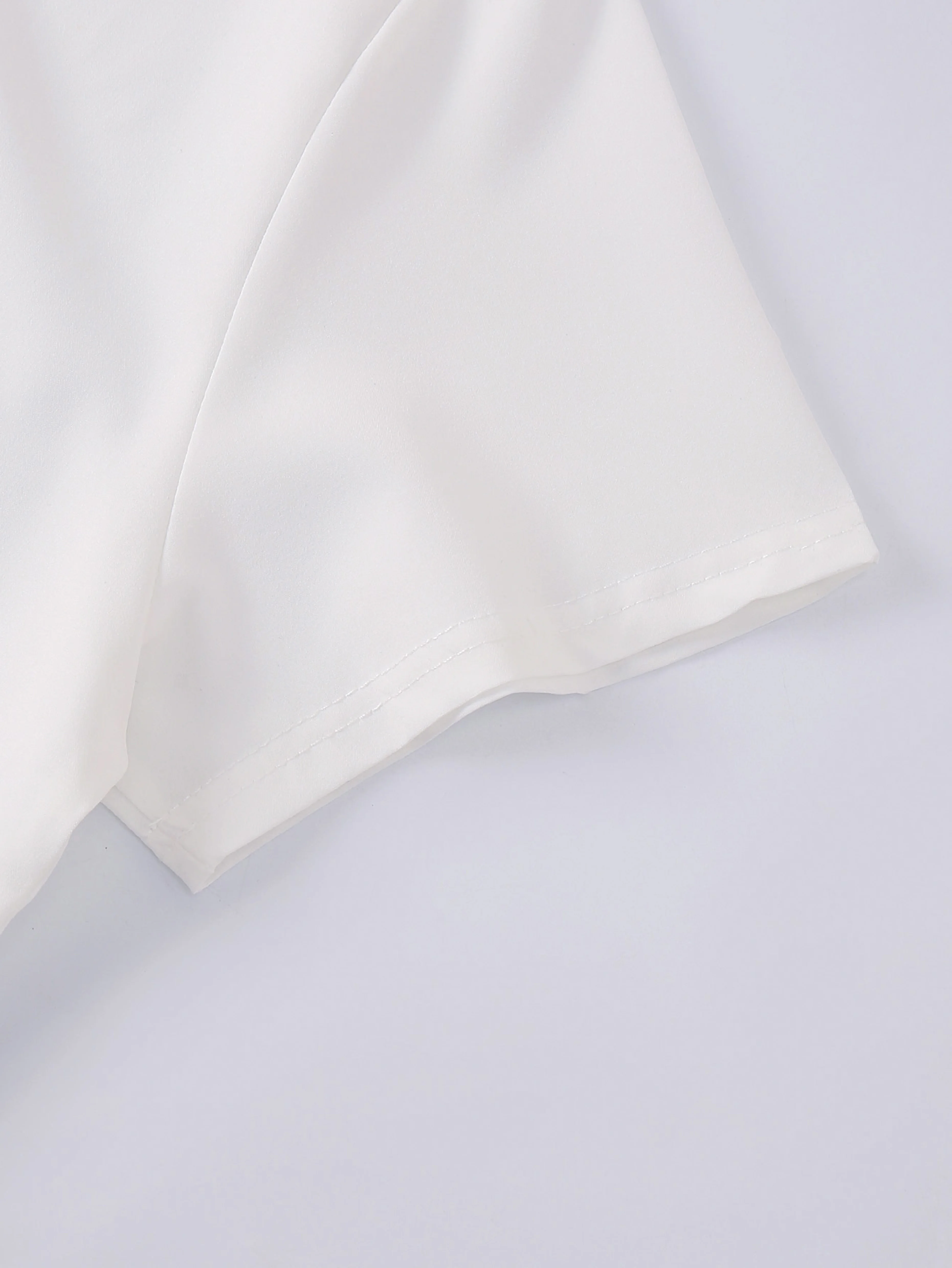 Solide V-Ausschnitt Peeling Top elegante Mikro elastizität Uniform mit Patch Pocket Split Kurzarm perfekt für Frauen Krankens ch western – Detail 7