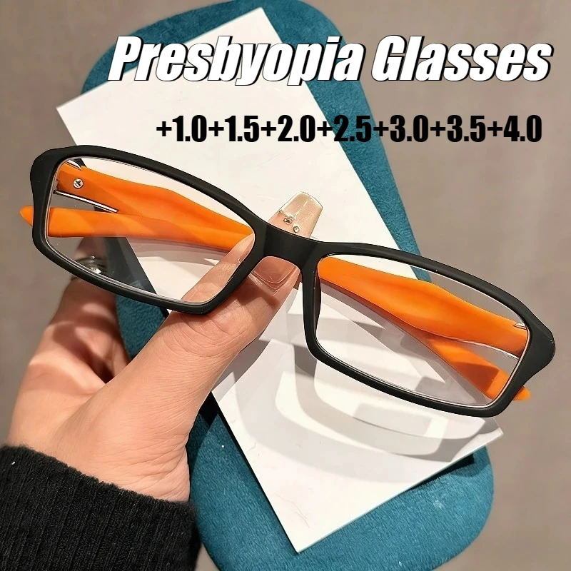 

2026 New Fashionable Square-Frame Men's Reading Glasses Unisex Stylish High-Definition Blue Light-Blocking Reading Glasses +4.0