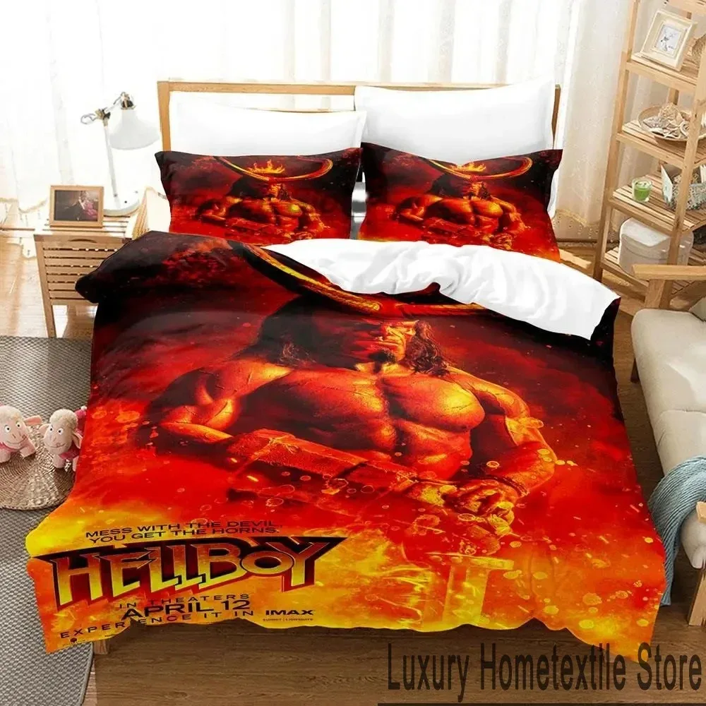 3D Print The Film Hellboy Bedding Set Duvet Cover Bed Set Quilt Cover Pillowcase Comforter king Queen Size Boys Adult Bedding